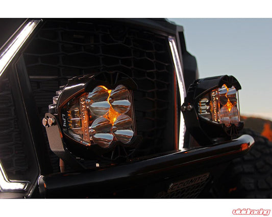 Ford F-250 | F-350 2017-2020 A-Pillar Light Bracket Kit w/Baja Designs Amber Lens LP4 Pro LED Driving/Combo Pair VR-F250-915-297813