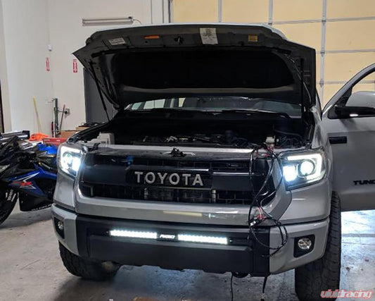 Toyota Tundra 2014-2021 Lower Bumper Light Bar Bracket w/Baja Designs 30 Inch Amber Driving Combo Pattern S8 Series LED Light Bar