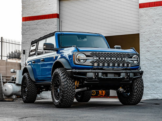 Ford Bronco Front Bumper Light Bracket with 8 Rigid Radiance LED Light Pods VR-BRO-3000-RAD-8