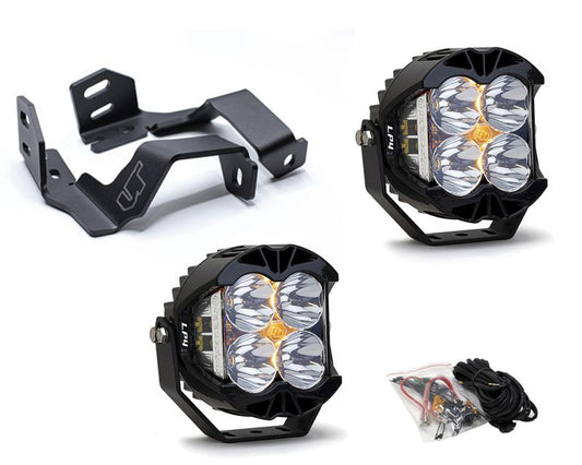 Ford F-250 | F-350 2017-2020 A-Pillar Light Bracket Kit w/Baja Designs Spot Clear Lens LP4 Pro LED Pair VR-F250-915-297801