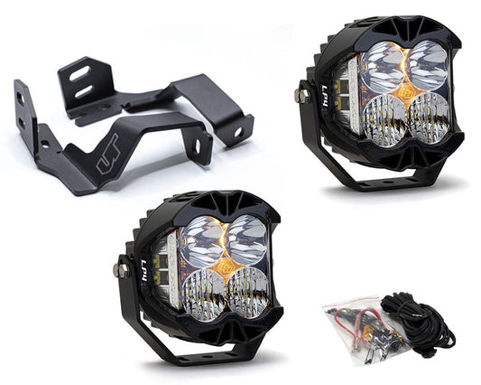 Ford F-250 | F-350 2017-2020 A-Pillar Light Bracket Kit w/Baja Designs Clear Lens LP4 Pro LED Driving/Combo Pair VR-F250-915-297803