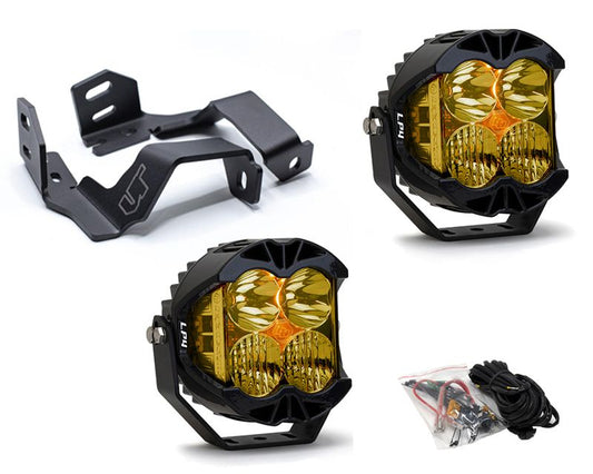 Ford F-250 | F-350 2017-2020 A-Pillar Light Bracket Kit w/Baja Designs Amber Lens LP4 Pro LED Driving/Combo Pair VR-F250-915-297813