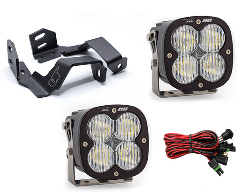 Ford F-250 | F-350 2017-2020 A-Pillar Light Bracket Kit w/Baja Designs Wide Cornering Pattern XL80 Series LED VR-F250-915-677805