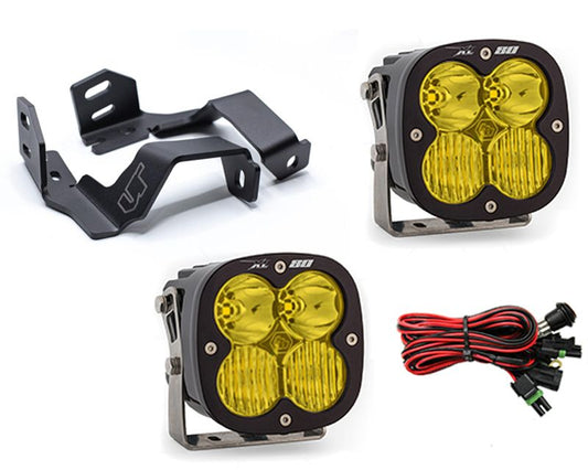 Ford F-250 | F-350 2017-2020 A-Pillar Light Bracket Kit w/Baja Designs Amber Lens Driving Combo Pattern XL80 Series LED LVR-F250-915-677813