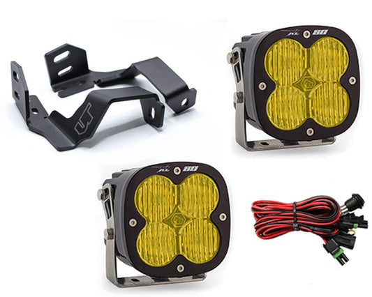 Ford F-250 | F-350 2017-2020 A-Pillar Light Bracket Kit w/Baja Designs Amber Lens Wide Cornering Pattern XL80 Series LED VR-F250-915-677815