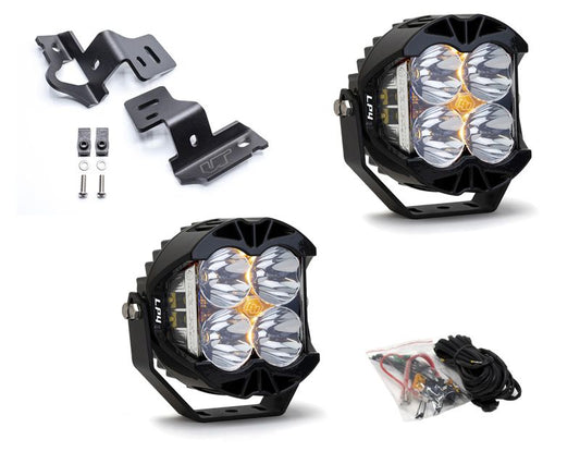 A-Pillar Light Bracket Kit w/Baja Designs Spot Clear Lens LP4 Pro LED Pair VR-GMC-915-297801