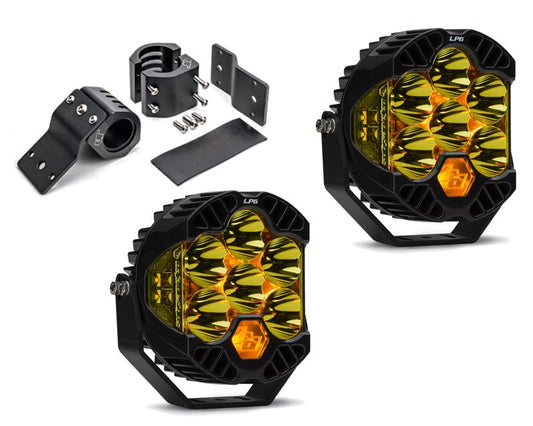Mercedes-Benz G-Class W463 Brush Guard Light Bracket Kit w/Baja Designs LP6 Pro LED Spot Amber VR-GW463-910-270011