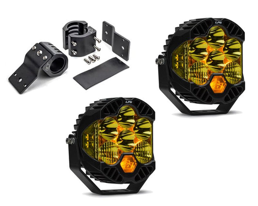 Mercedes-Benz G-Class W463 Brush Guard Light Bracket Kit w/Baja Designs Amber LP6 Pro LED Driving/Combo VR-GW463-910-270013