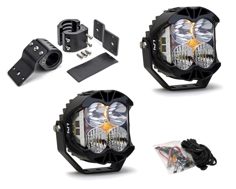 Mercedes-Benz G-Class W463 Brush Guard Light Bracket Kit w/Baja Designs Clear Lens LP4 Pro LED Driving/Combo Pair VR-GW463-910-297803