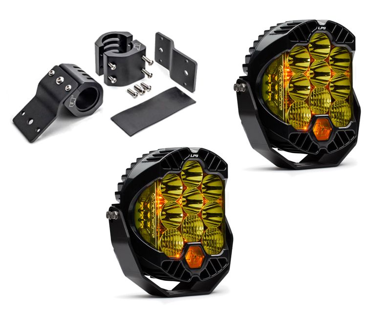 Mercedes-Benz G-Class W463 Brush Guard Light Bracket Kit w/Baja Designs Driving Combo Pattern Amber LP9 Series LED VR-GW463-910-320013