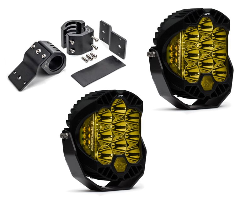Mercedes-Benz G-Class W463 Brush Guard Light Bracket Kit w/Baja Designs Amber Spot LP9 Sport LED Pod VR-GW463-910-350011