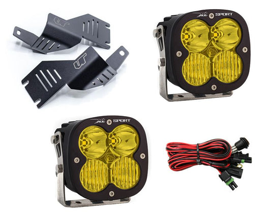 Mercedes-Benz G-Class W463 A-Pillar Light Bracket Kit w/Baja Designs Amber Lens Driving Combo Pattern XL Sport Series LED VR-GW463-915-567813