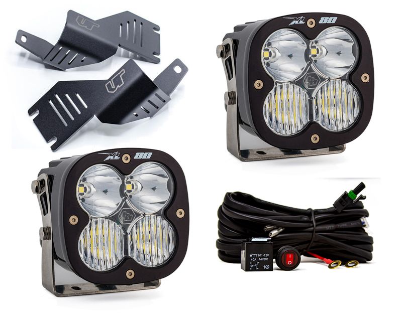 Mercedes-Benz G-Class W463 A-Pillar Light Bracket Kit w/Baja Designs Driving Combo Pattern XL80 Series LED VR-GW463-915-677803