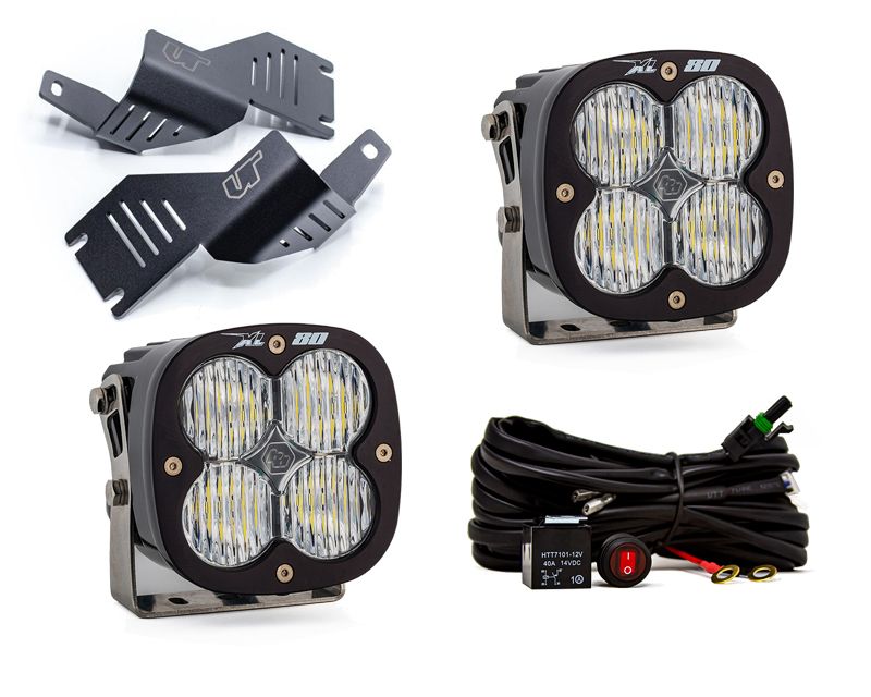 Mercedes-Benz G-Class W463 A-Pillar Light Bracket Kit w/Baja Designs Wide Cornering Pattern XL80 Series LED VR-GW463-915-677805