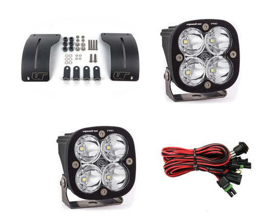 Jeep Wrangler JL | Gladiator JT 2018+ A-Pillar Adjustable Light Bracket Kit w/Baja Designs Squadron Pro Series Spot Pattern LED VR-JEEP-915-497801
