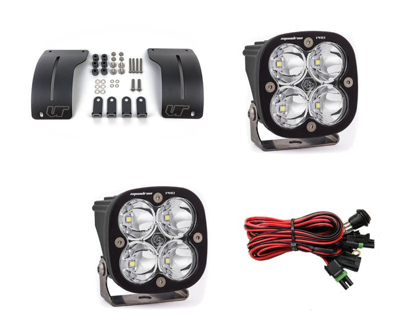 Jeep Wrangler JL | Gladiator JT 2018+ A-Pillar Adjustable Light Bracket Kit w/Baja Designs Squadron Pro Series Work/Scene Pattern LED VR-JEEP-915-497806