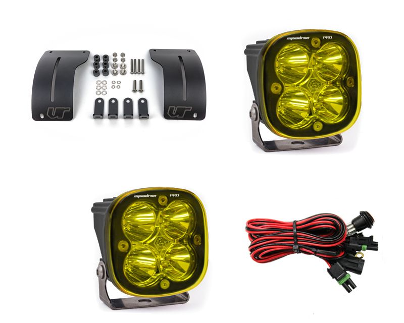 Gladiator JT 2018+ A-Pillar Adjustable Light Bracket Kit w/Baja Designs Amber Lens Squadron Pro Series LED VR-JEEP-915-497811