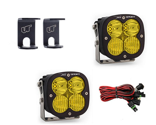 Ram 1500 2009-2021 A-Pillar Light Bracket Kit w/Baja Designs Amber Lens Driving Combo Pattern XL Sport Series LED VR-RAM-915-567813