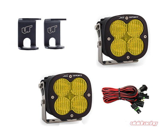 Ram 1500 2009-2021 A-Pillar Light Bracket Kit w/Baja Designs Amber Lens Wide Cornering Pattern XL Sport Series LED VR-RAM-915-567815