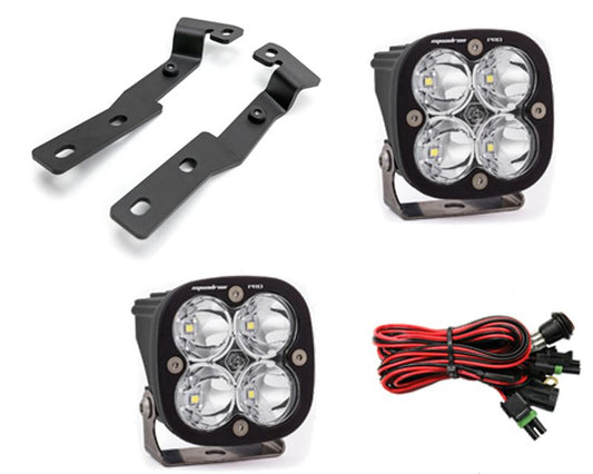 Toyota Tacoma 2016-2021 A-Pillar Light Bracket Kit w/Baja Designs Squadron Pro Series Work/Scene Pattern LED Light Pods Pair