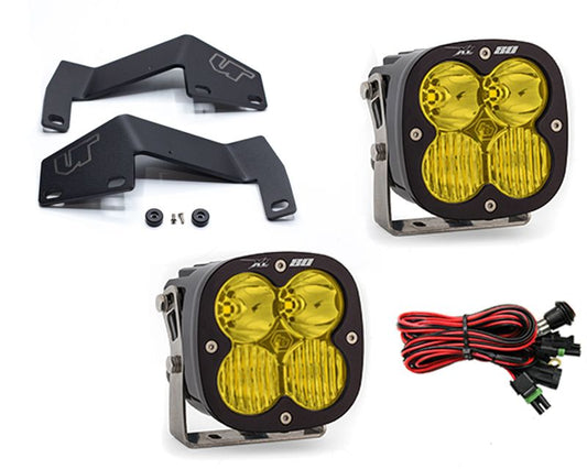 Toyota Tundra 2014-2021 A-Pillar Light Bracket Kit w/Baja Designs Amber Lens Driving Combo Pattern XL80 Series LED Light Pods Pair Toyota Tundra 2007-2021