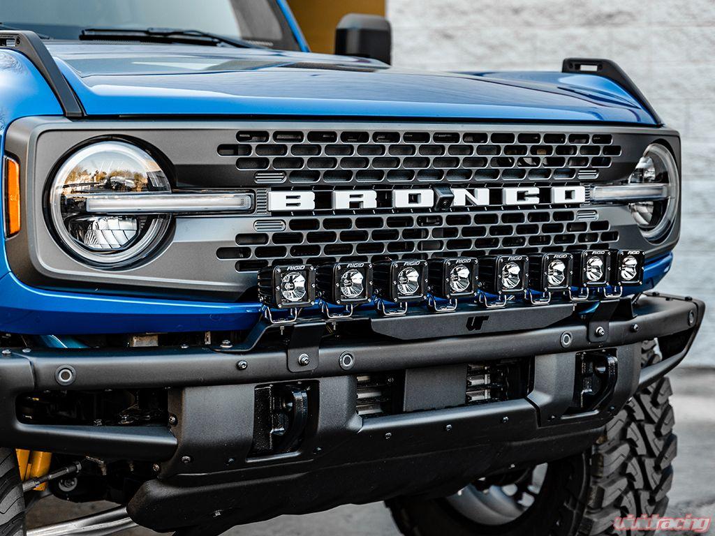 Ford Bronco Front Bumper Light Bracket with 8 Rigid Radiance LED Light Pods VR-BRO-3000-RAD-8