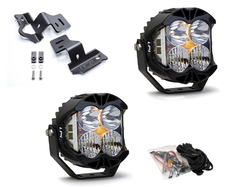 A-Pillar Light Bracket Kit w/Baja Designs Clear Lens LP4 Pro LED Driving/Combo Pair VR-GMC-915-297803