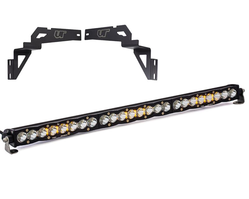 Toyota Tundra 2014-2021 Lower Bumper Light Bar Bracket w/Baja Designs 30 Inch Spot Pattern S8 Series LED Light Bar